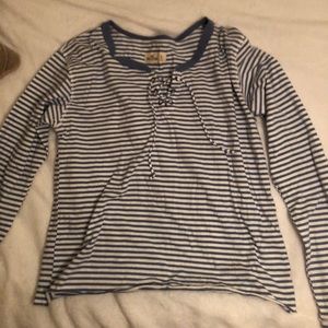 Hollister blue and white shirt